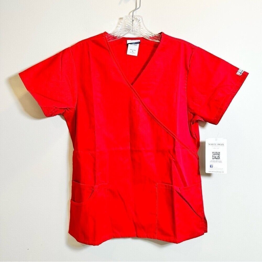 Fundamentals By White Swan Scrub‎ Top Women's Small Red New With Tags